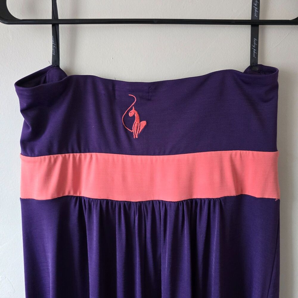 VTG Y2K Baby Phat Maxi Dress Babydoll Strapless Purple Pink Baddie Hoco Coquette - Picture 4 of 7
